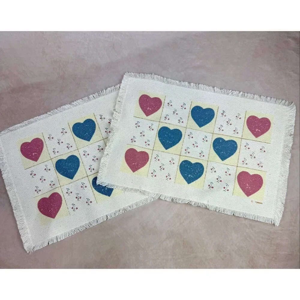 Vintage Cottagecore Heart Placemats Set of 2